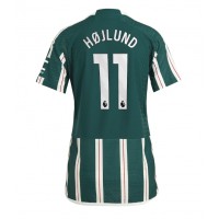 Manchester United Rasmus Hojlund #11 Replica Away Shirt Ladies 2023-24 Short Sleeve